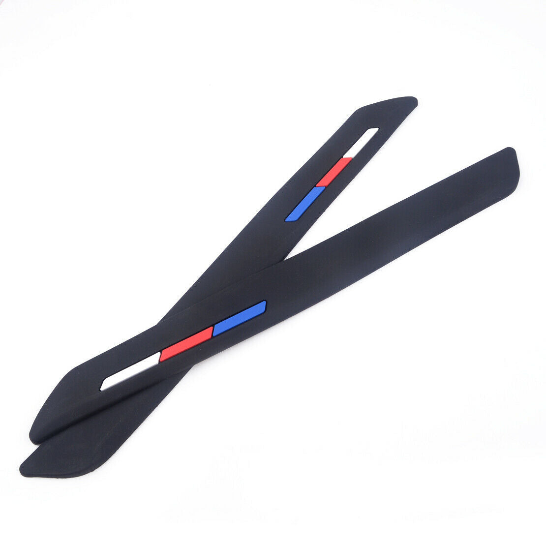 2X Black Silicone Front Rear Bumper Anti Scratch Protector Strip as