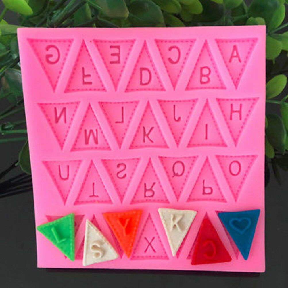 Cooking Flag Shape 26 Letters Silicone Mold Chocolate Cake Tool.l8