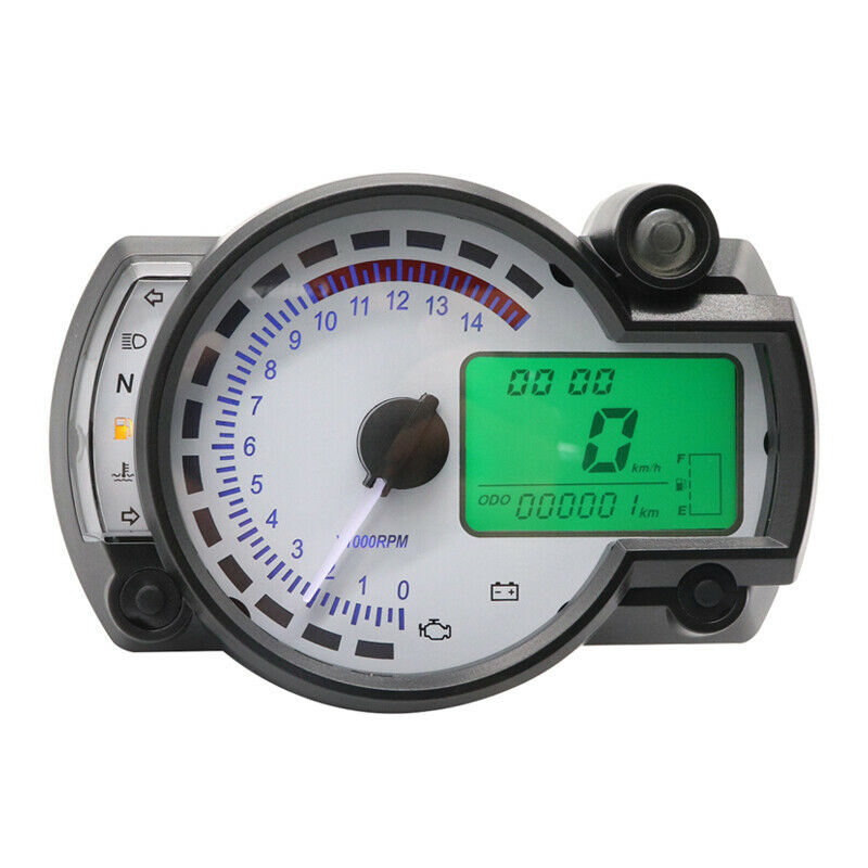 Motorcycle ATV Bikes 7 Color LED Odometer Speedometer Digital Gauge Tachometer