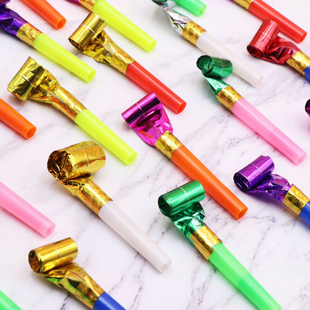 20Pcs small multi color party blowouts whistles kids birthday party toys gifDD