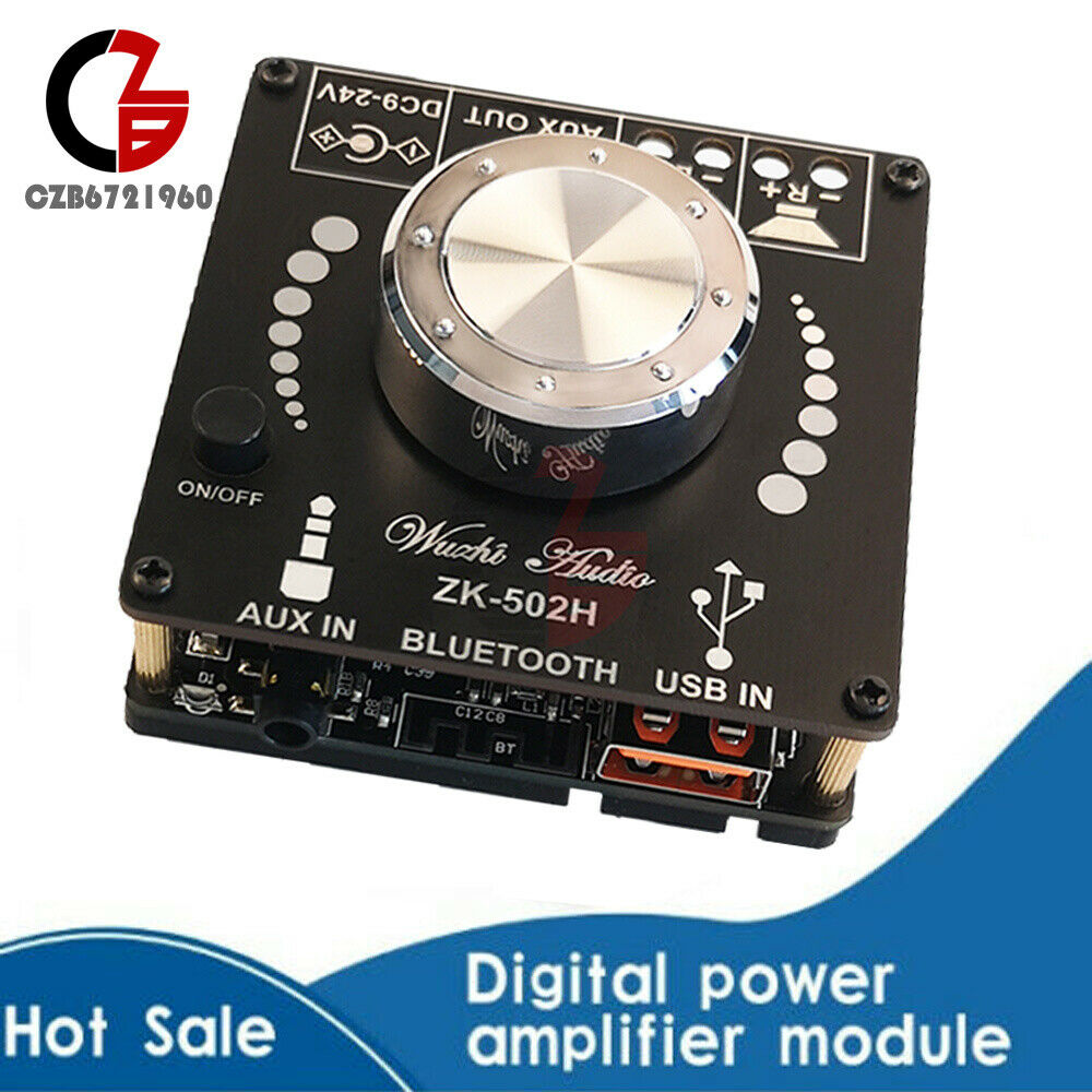 ZK-502H HIFI Bluetooth 5.0 TPA3116D2 50WX2 Digital Power Amplifier Board Stereo