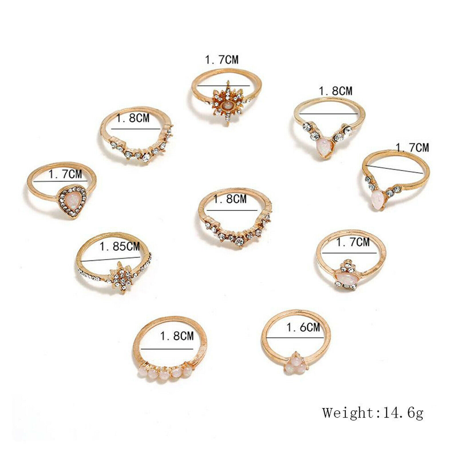 Mid Knuckle Finger Joint Rings Women Girl Ring Set Thin Ring Wedding Jewelry
