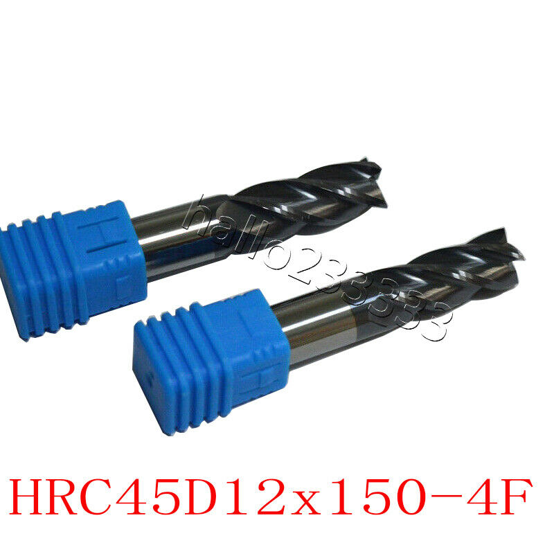 1PC HRC45° φ12×150×4F 150mm Carbide Tungsten Milling Cutter End Milling cutter