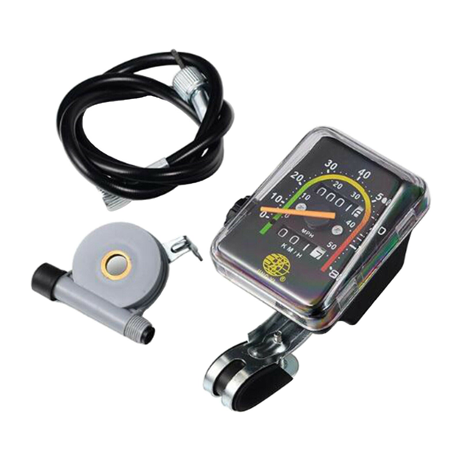 Retro Classic Bicycle Bike Speedometer Analog Mechanical Odometer w/ Hardware