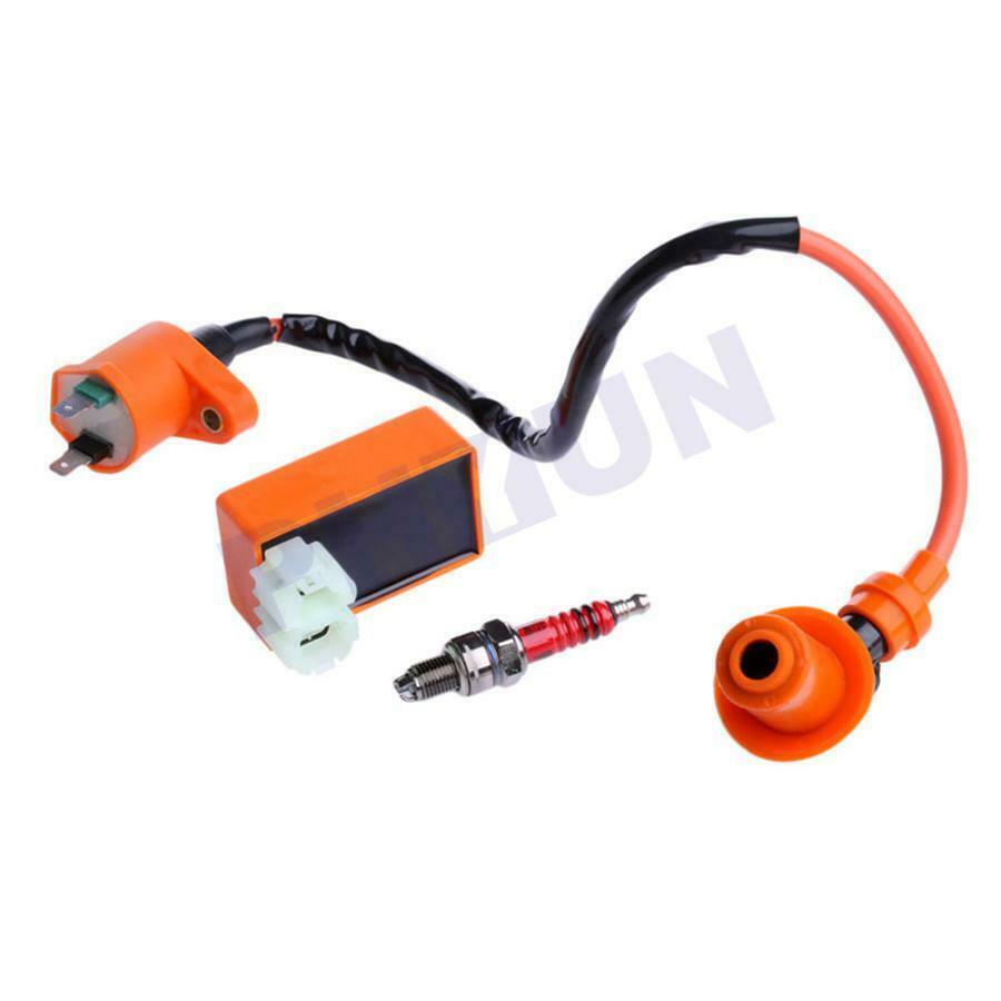 US Racing CDI Box 6Pin+ Ignition Coil +Spark Plug for GY6 50-150cc Moped Scooter