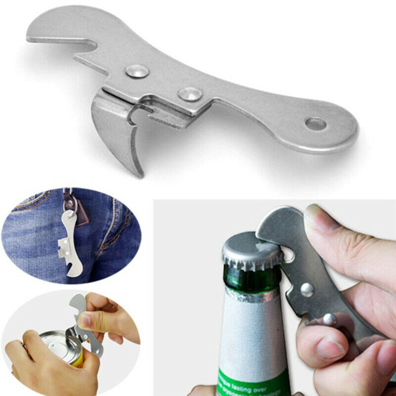1pc Can Opener Stainless Steel Multi-functional Wine Beer Bottle Tinpla.l8