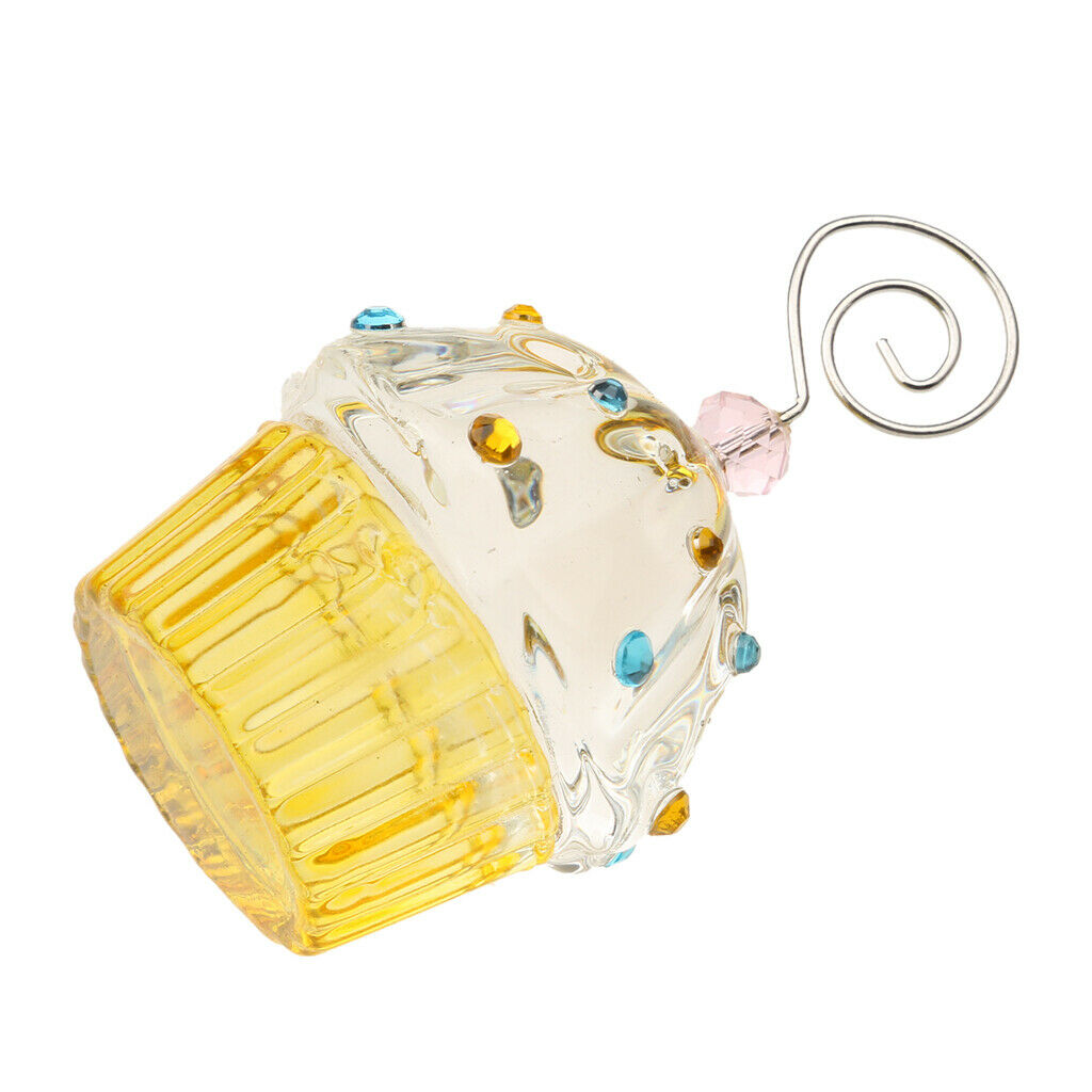 Wedding Party Crystal Cake Style Table Place Card Clip Photo Holder Yellow