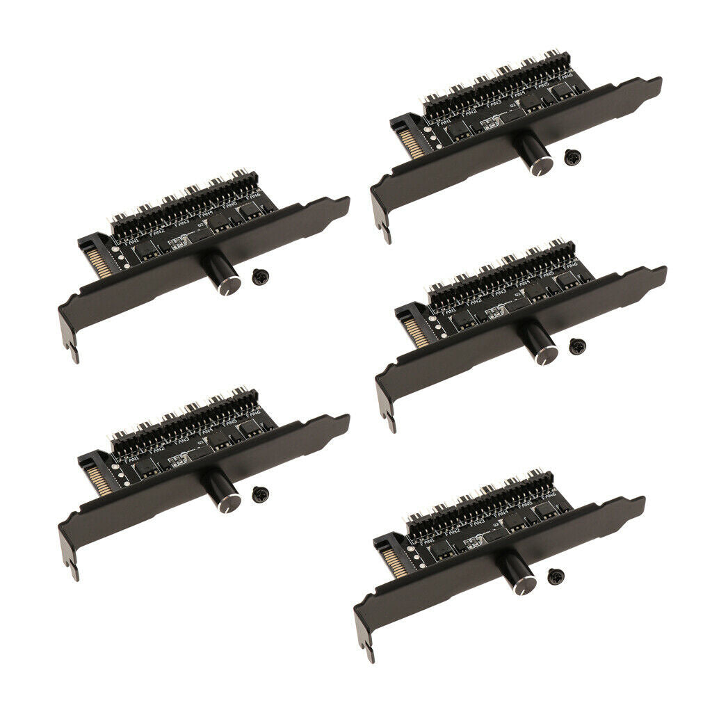 5pcs SATA Power CPU Cooling Fan Speed Controller 6-Channel Hub Kit New