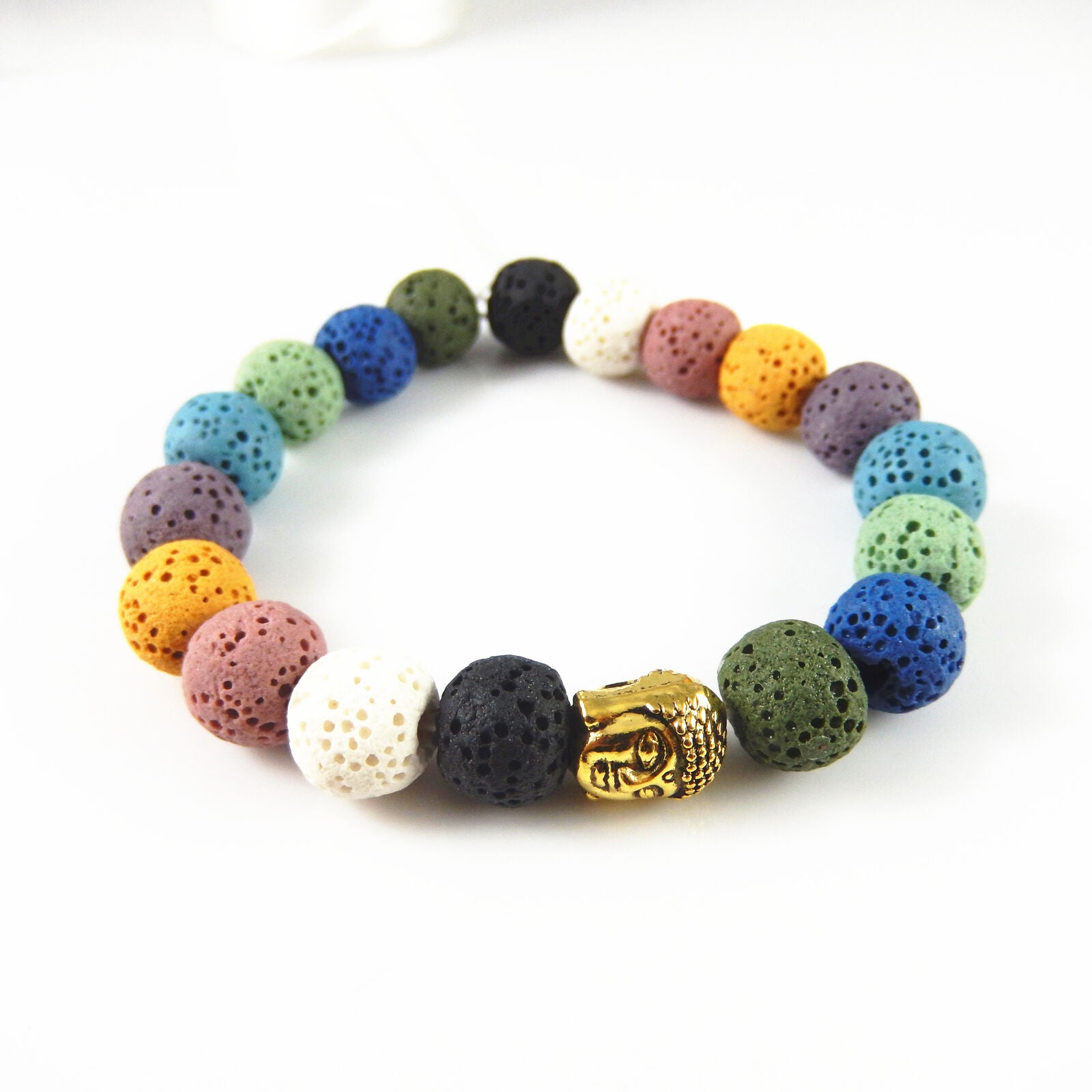 150-pack Natural Lava Rock Stone Spacers Loose Beads Bracelet Jewelry Craft 6mm