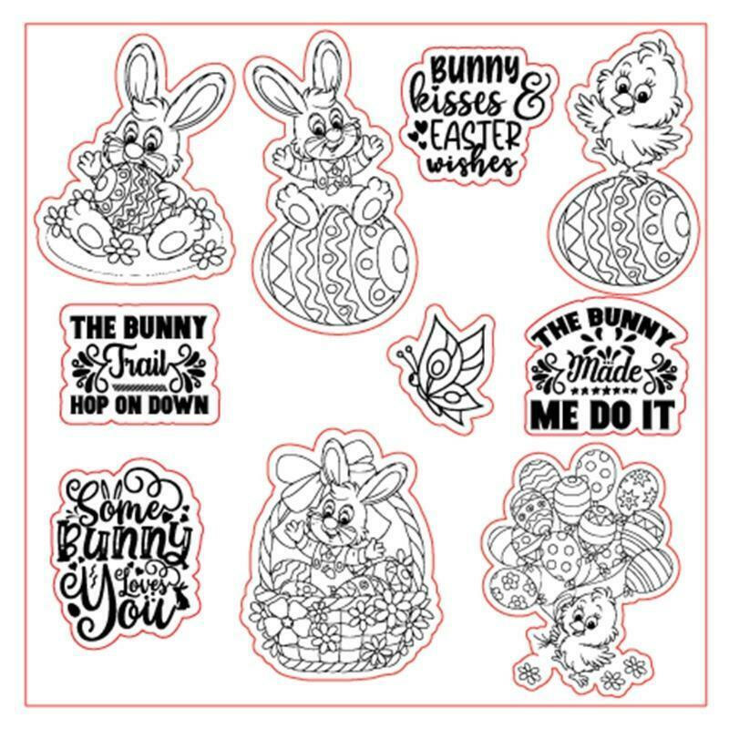 Easter Bunny Rabbit Silicone Clear Seal Stamp DIY Scrapbooking Embossing Photo
