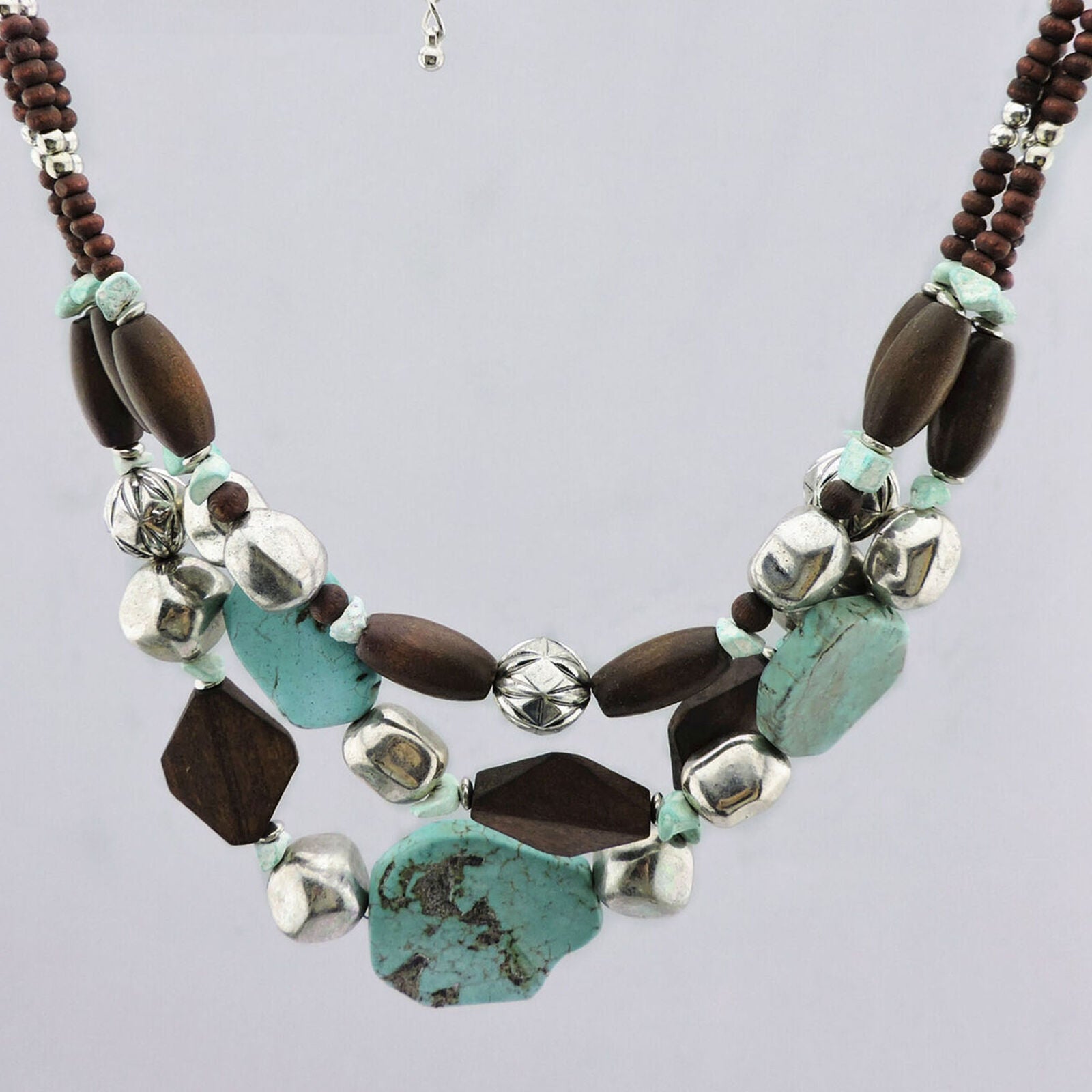 Bohemian Multilayer Turquoise Chunky Choker Necklace Women Jewelry Gifts