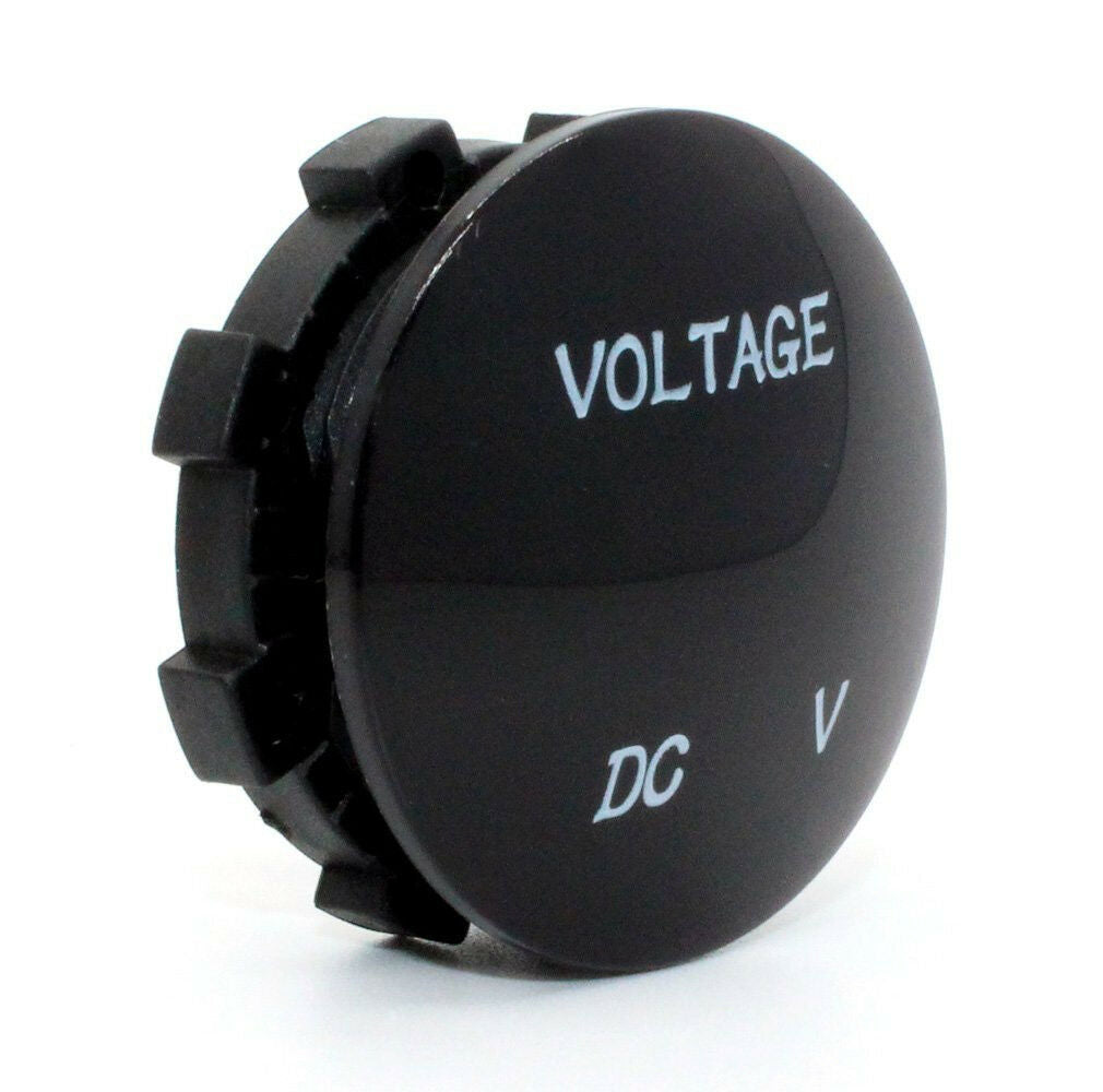 Waterproof Mini Round 12V-24V Car Boat White LED Digital Display Voltmeter Meter