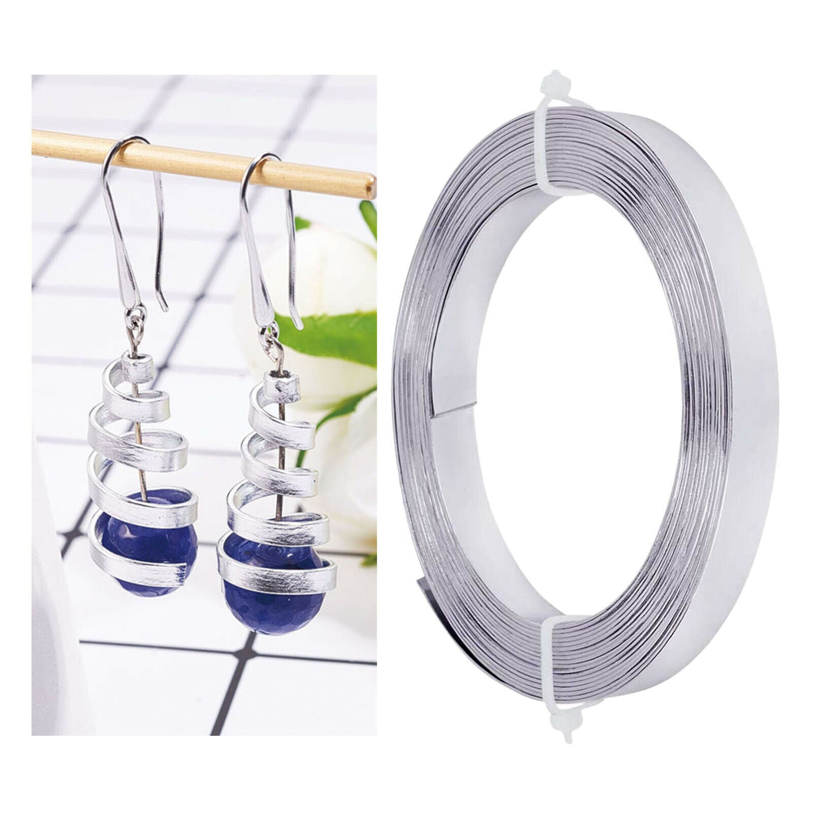 2x 10m Aluminum Flat Wire Jewelry Making Bendable Bezel Strip Metal Wire