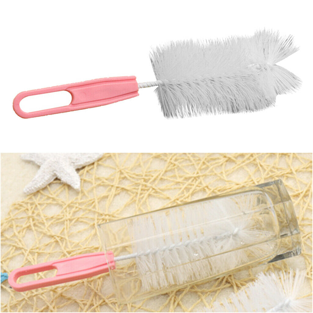 Baby Child Nylon Wire Milk Bottle Glass Brush Cleaner With Handle Accessory