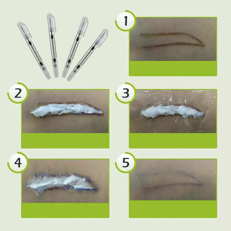 2Pcs Set Sourcil Tatouage Chirurgical Peau Stylo Marqueur Scribe D & Mesure