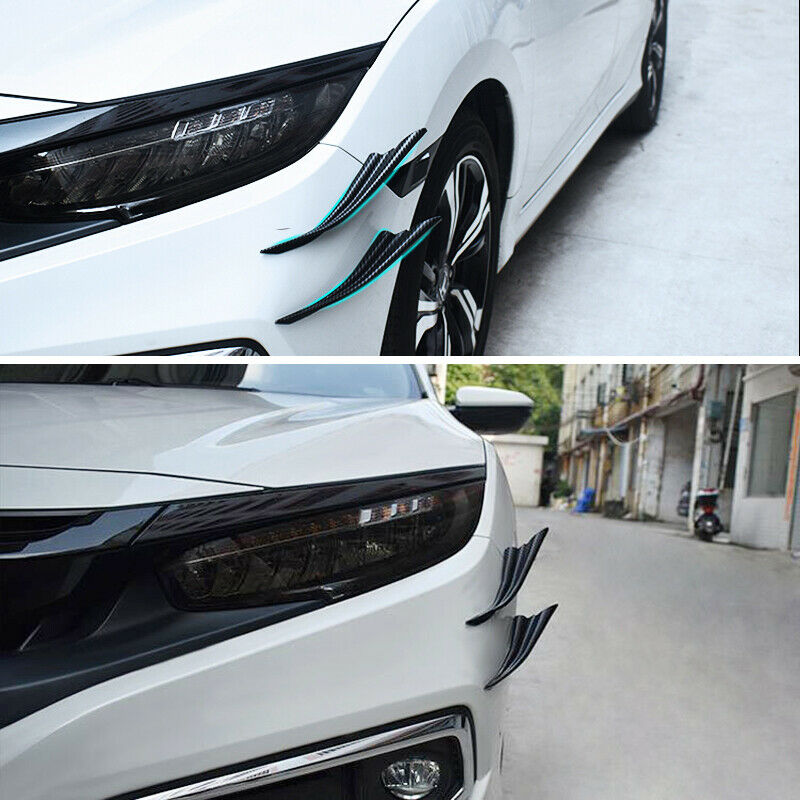 4PCS Front Bumper Side Lip Splitters Black Spoiler Winglet Blade Decoration Spat