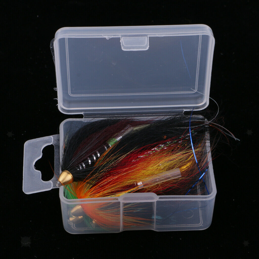 4Pc Tube Flies Cone Heads 4 Color Salmon And Sea Trout Fly Fishing