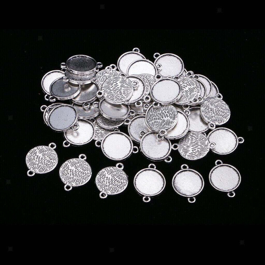 50pcs Blank Cabochon Pendants Setting Base DIY Bracelets Findings Accessory