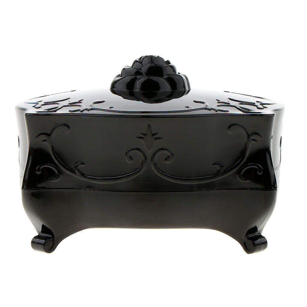 Empty Loose Face Powder Case Makeup Sponge Puff Jewelry Container Box Black