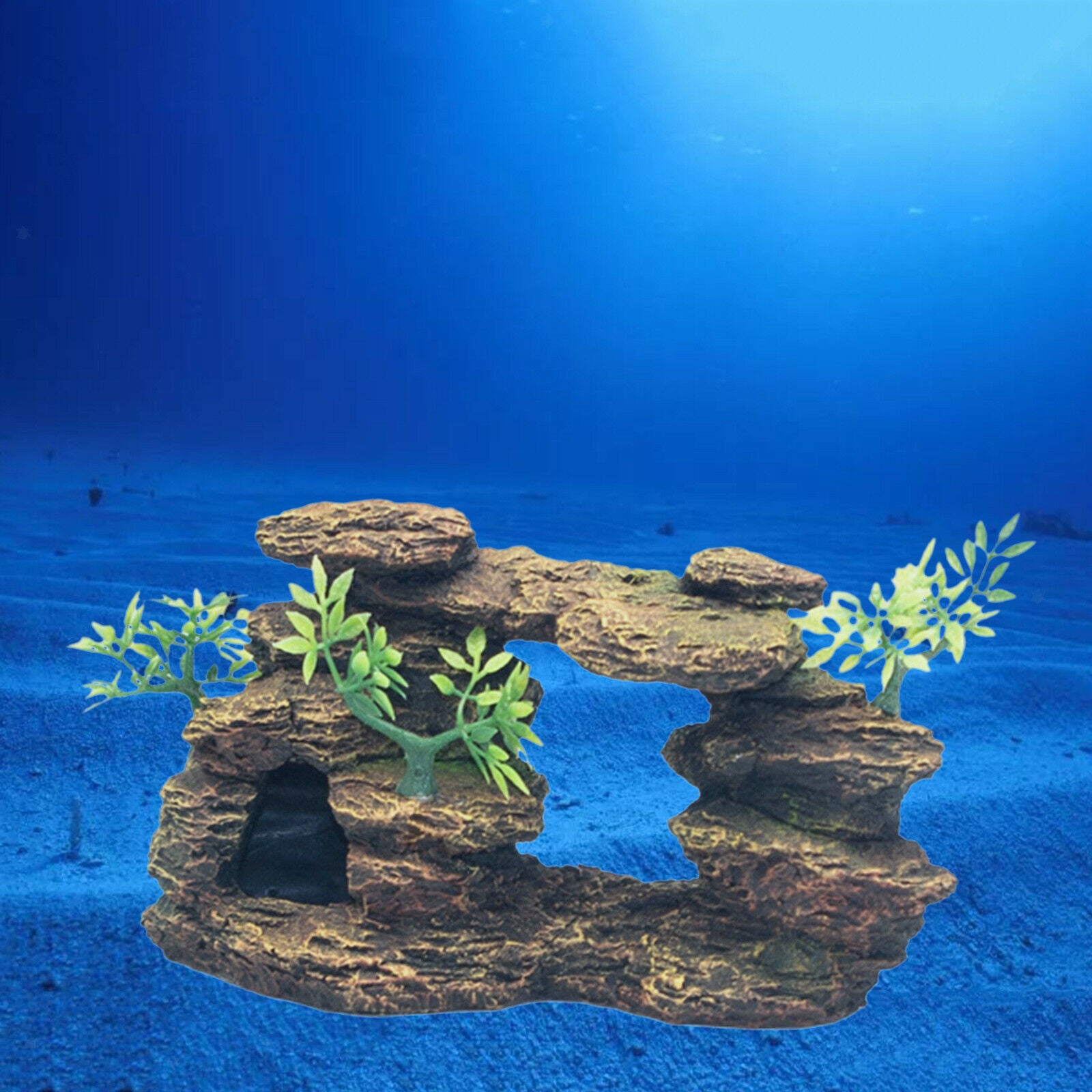 Aquarium Mountain Ornament Landscape Fish Tank Decor Betta Rest Play Cave