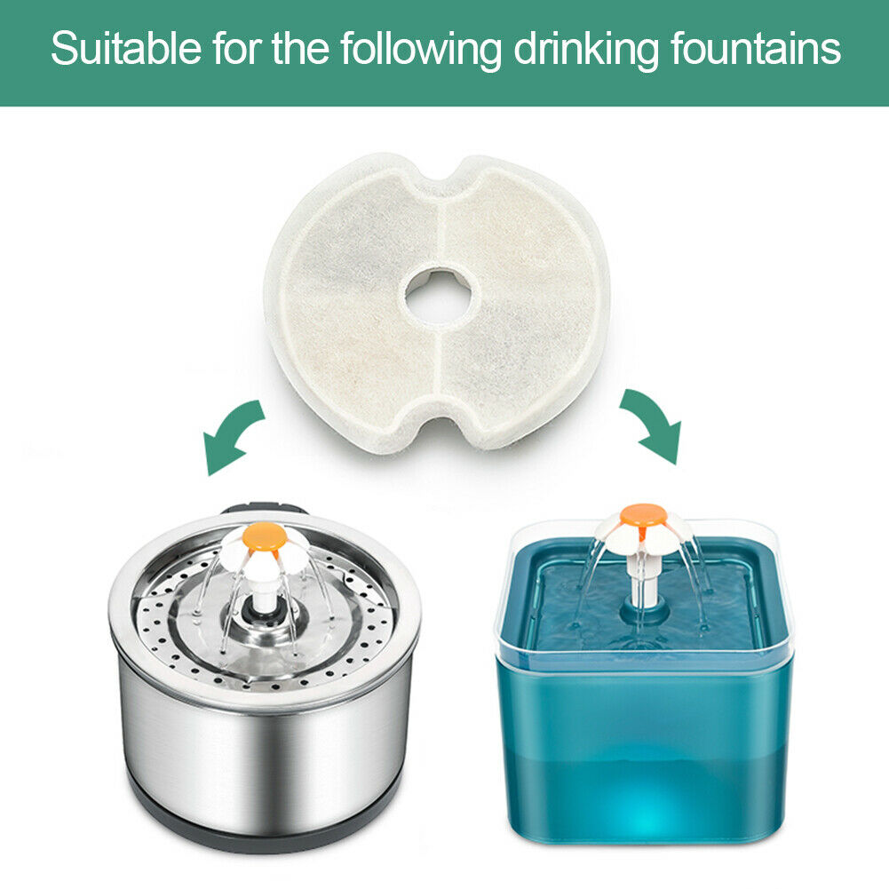 4pcs Water Dispenser Filter Element Pet Drinking Fountain Carbon Filters @