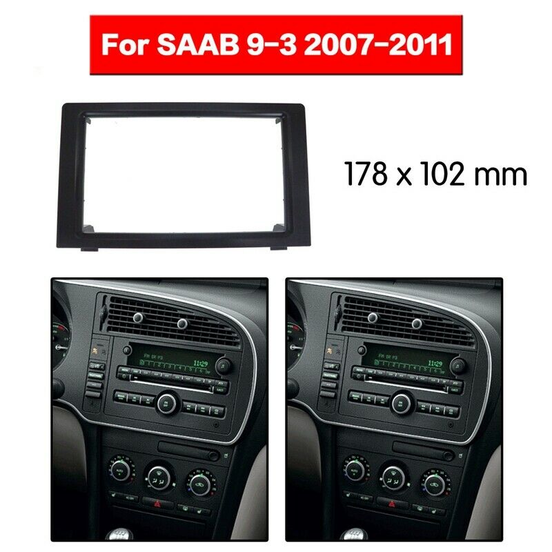 Car Stereo Radio Fascia Dash Panel 2 Din e Trim Kit for SAAB 9-3 2007-2011 N4Y4