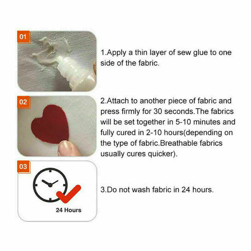 60ml Sew Fabric Glue Stitch Liquid Bonding Adhesive Repair Sewing Denim Leather