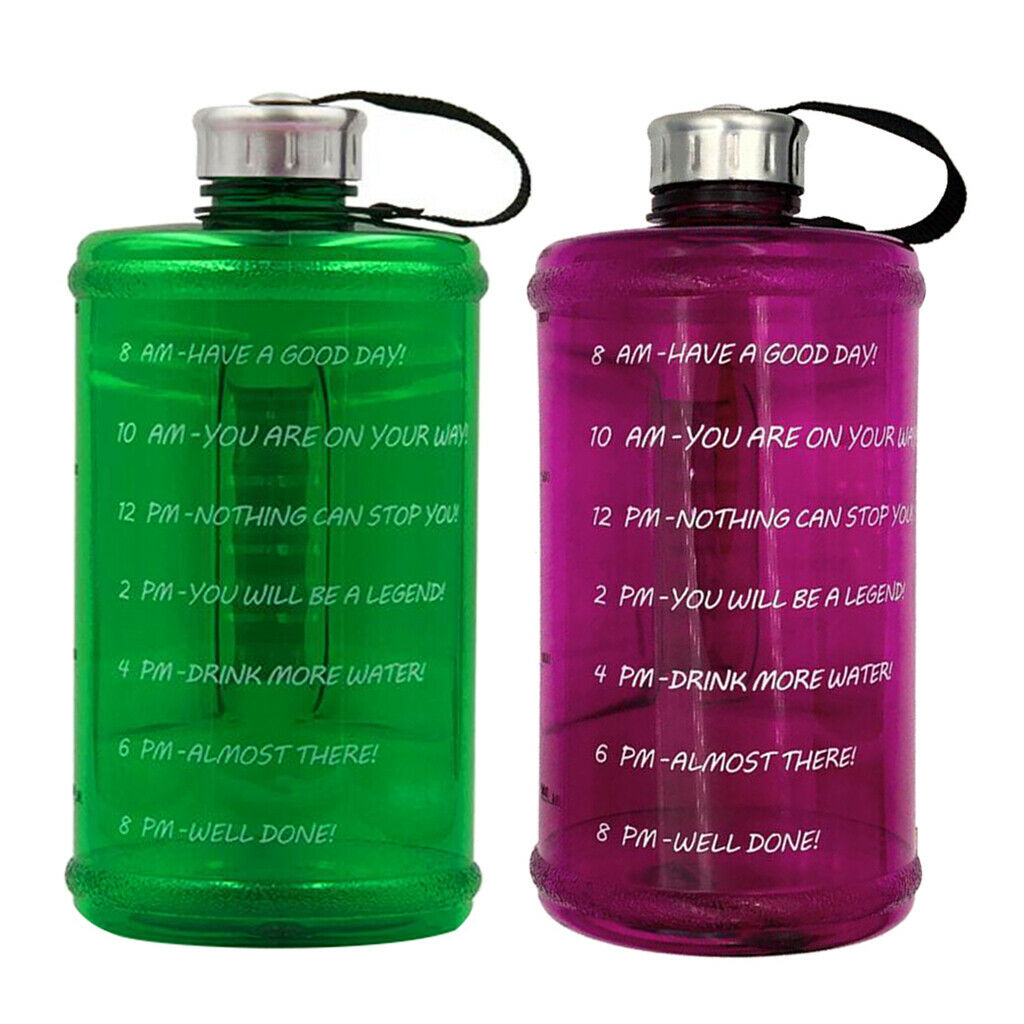 2 Pack Water Bottle Reusable Jug BPA Free Kettle Hiking Sports Camping 73oz