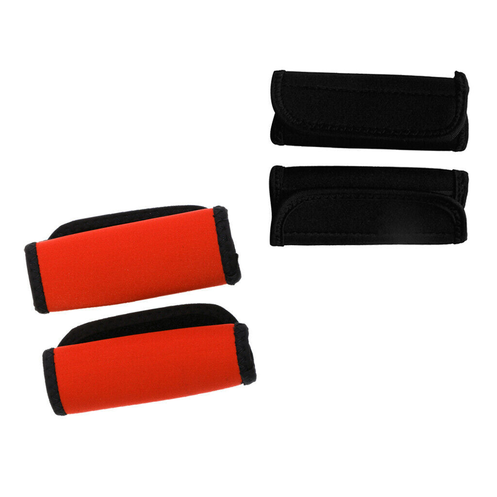 2 Pairs Kayak Canoe Boat Paddle Grips with Fastening Tape Black and Orange