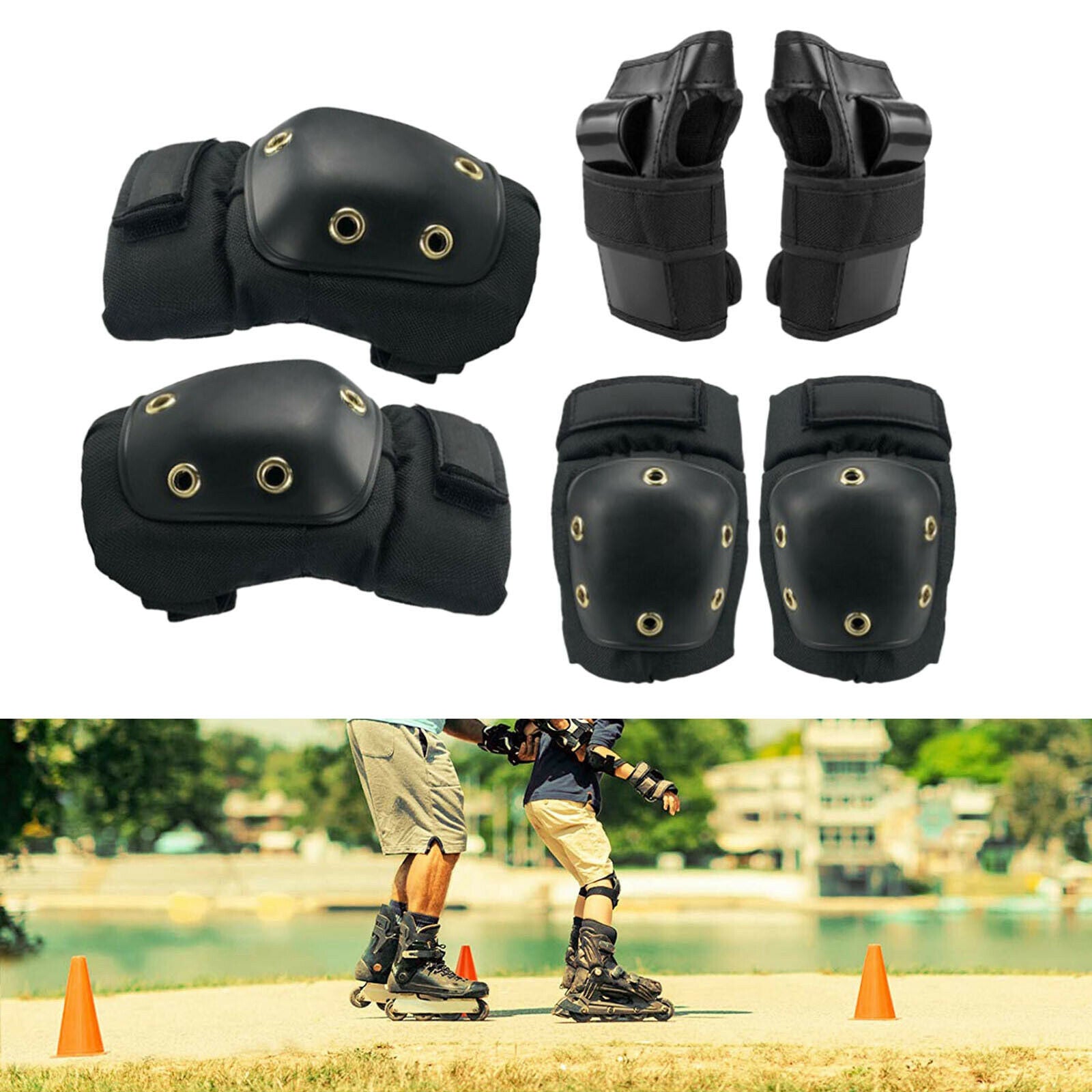 Skateboard Skating Knee Elbow Wrist Pad Protective M 8 12Years Old