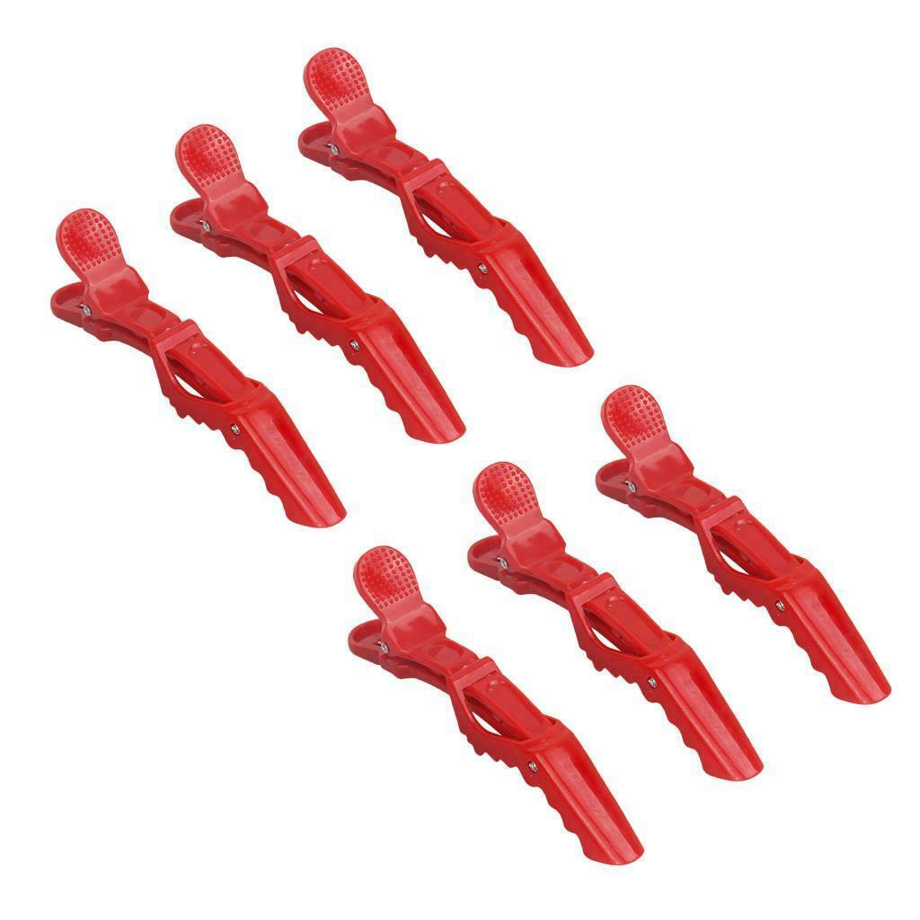 6Pc Makeup Styling Sectioning Hair Clips Hair Styling Alligator Clips Red