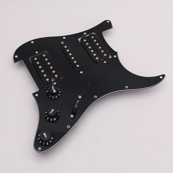 Black 11 Holes Loaded Prewired Pickguard Scratch Plate For Electric Guitars