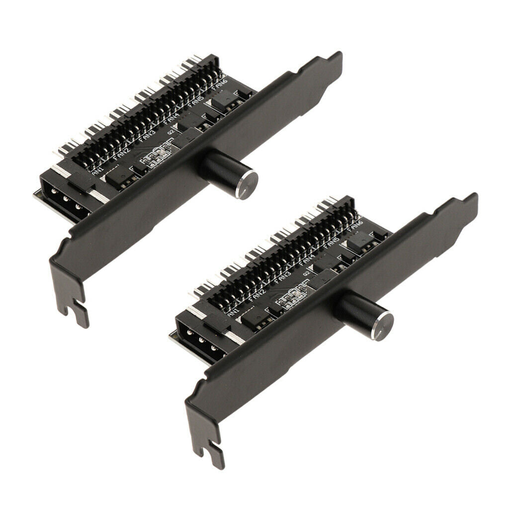 4Pin Power PCI Cooling Fan Speed Controller 6 Channels PC Case Fans Adapter