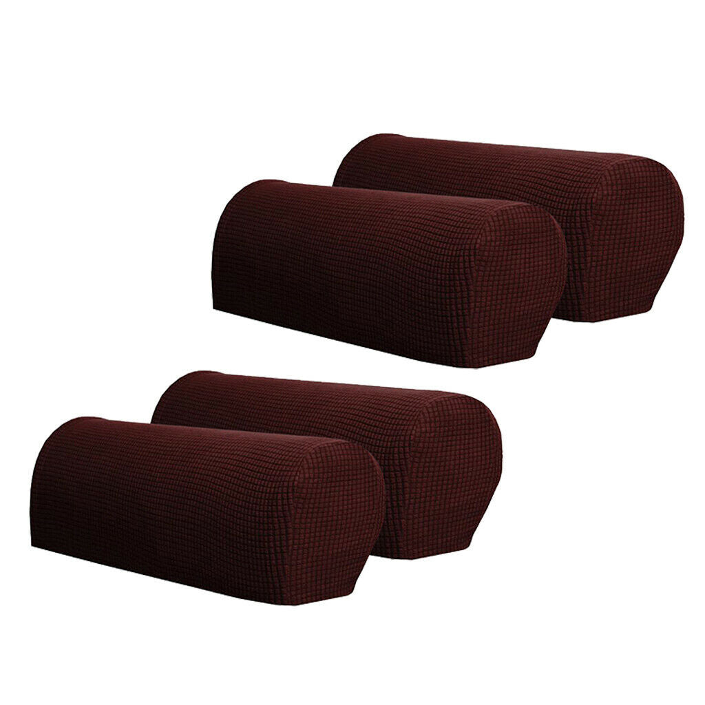 2 Pairs Stretch Sofa Cover, High Elastic Polyester Sofa Cover / Dark Coffee