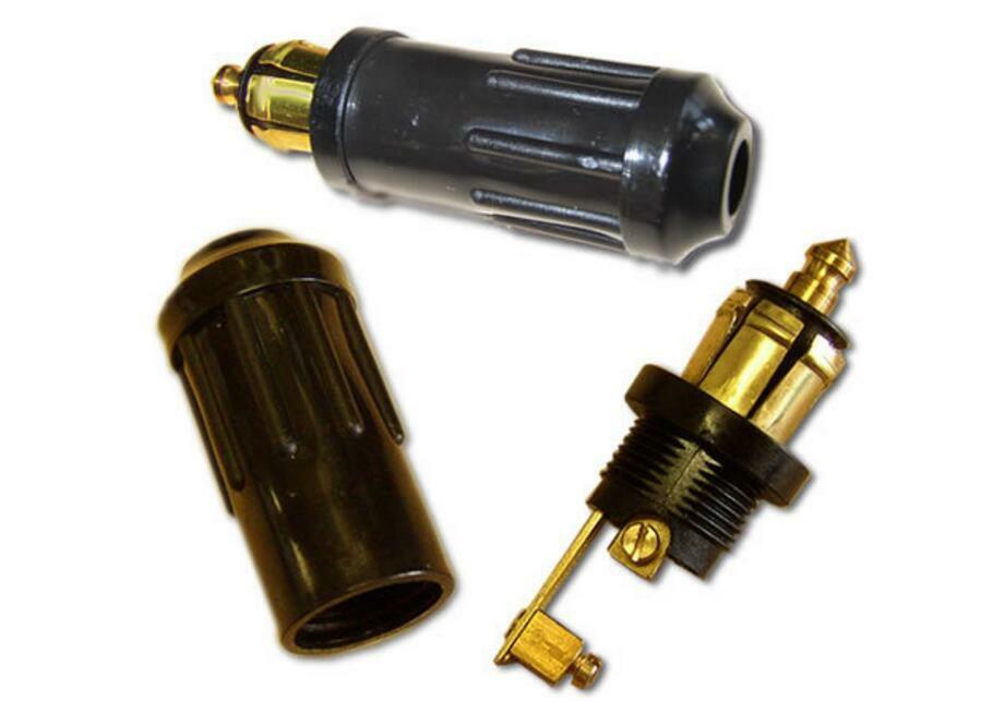 1pc Cigarette Lighter Socket Hella Merit Male Plug GSG-1H 12V-24V Black