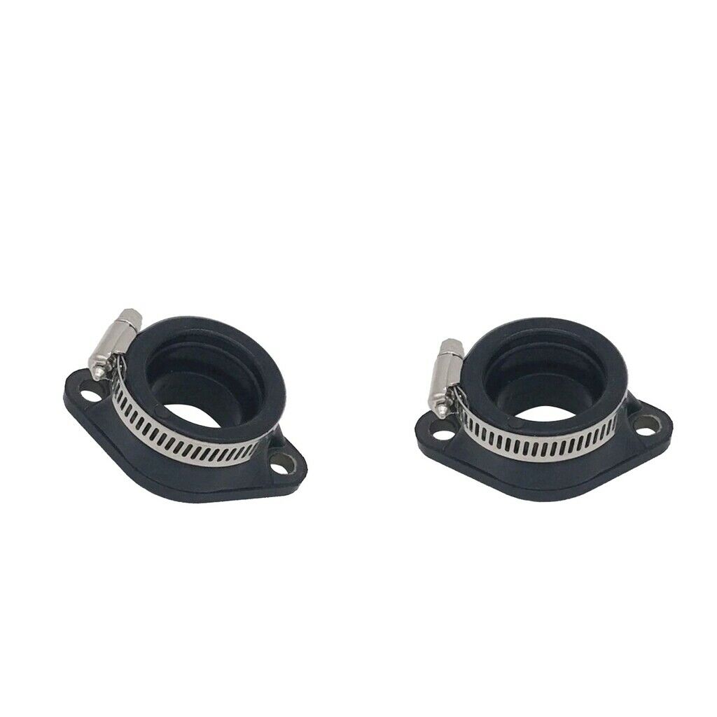 2Pcs Black Rubber Carburetor Intake Manifold Adapter Flange for ATV DirtBike