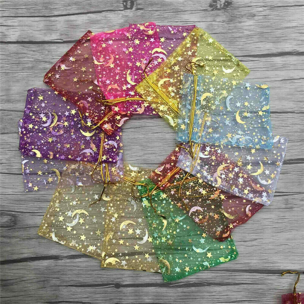 100Pcs Organza Gift Bags Wedding Party Favour Xmas Jewellery Candy Pouches UK