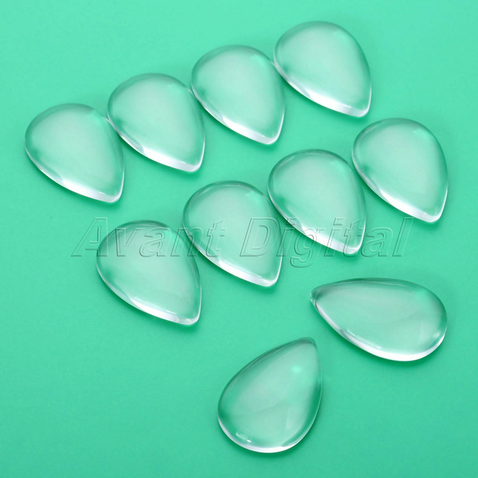 10pcs Teardrop Glass Cabochon Transparent Flatback Crystal Scrapbooking Beads
