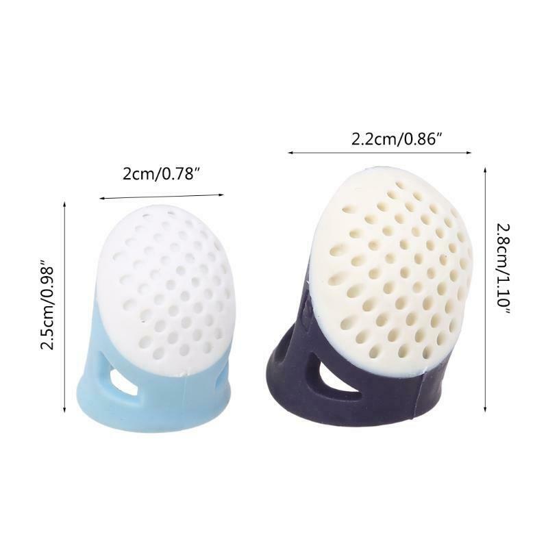 2pcs Multifunctional Silicone Thimbles Finger Protector Sleeve Pin Needles DIY