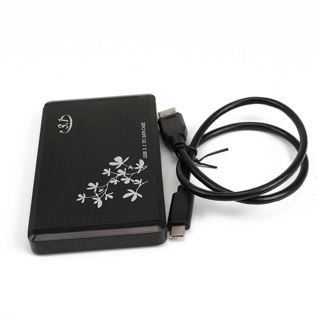 80G Black Aluminum Case USB 3.1 to SATA Hard Disk Enclosure HDD/SSD Adapter Case