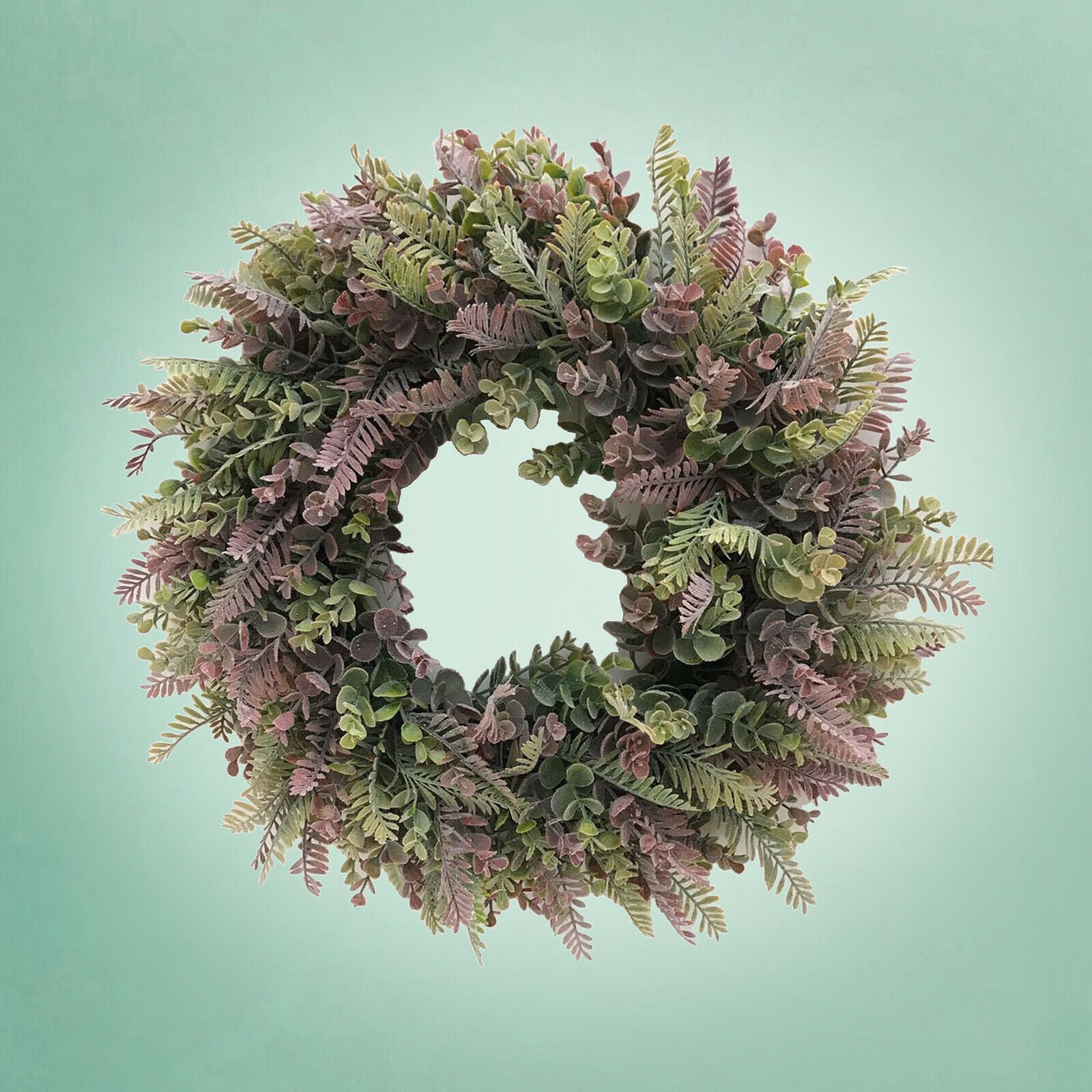 Round Eucalyptus Wreath Farmhouse Leaves Garland for Indoor Front Door Decor