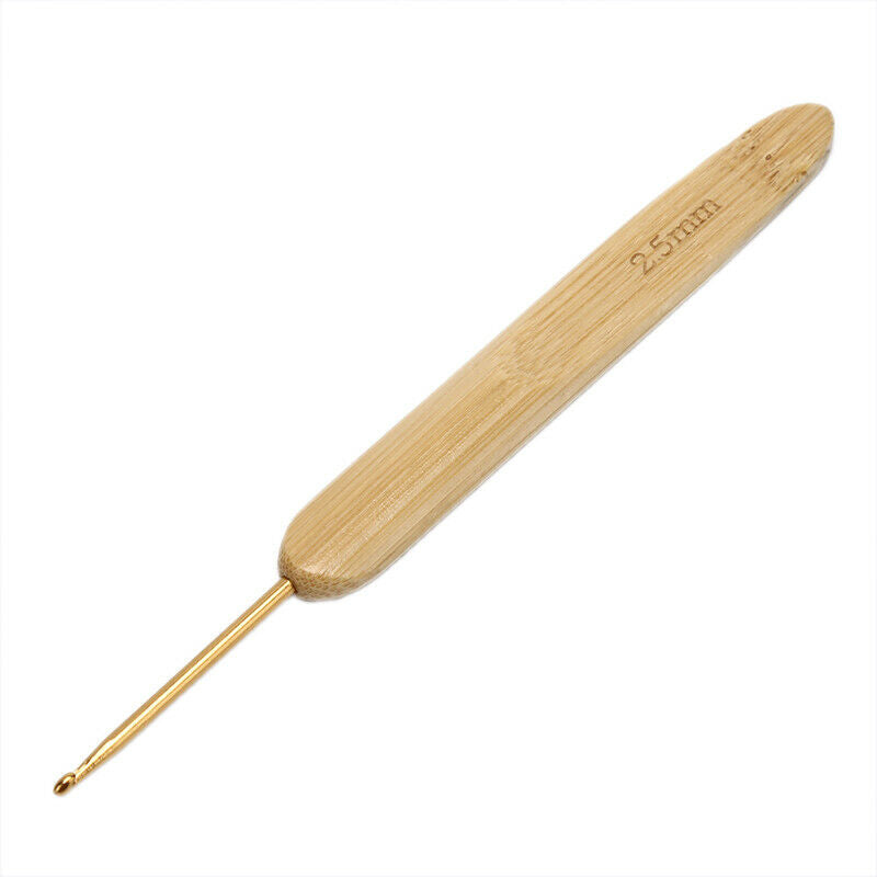 8x Bamboo Crochet Hooks Set Needles Knitting Handle Weave Yarn Sewing Tools ZYDD