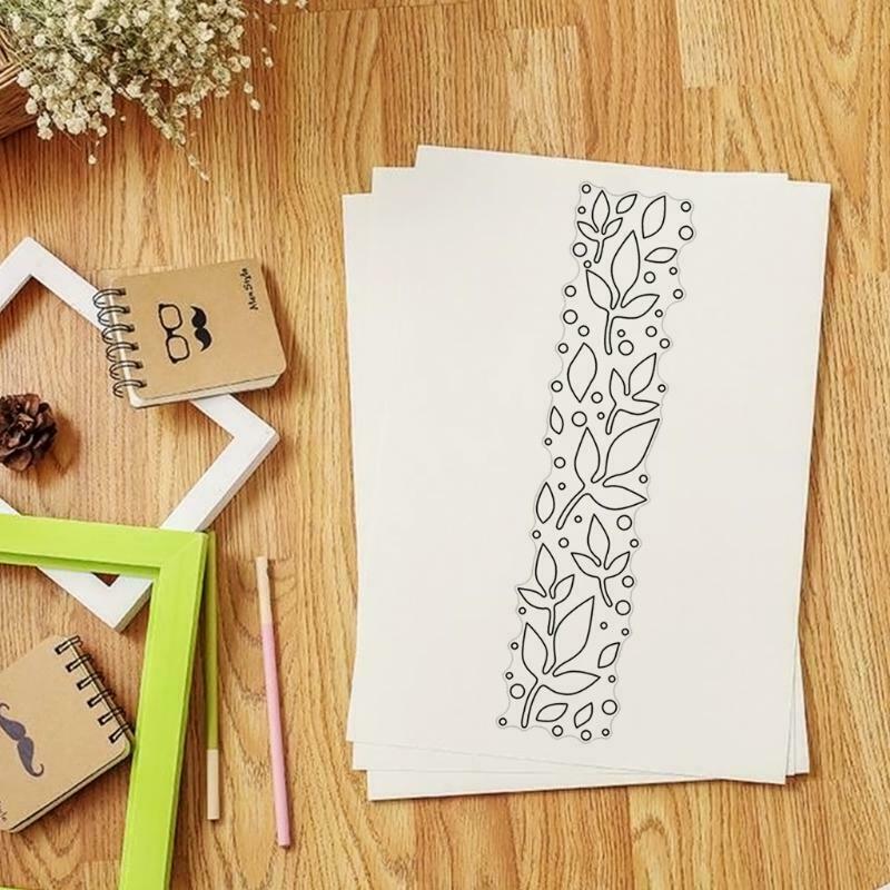 Leaf Strip Border Frame Metal Cutting Die Cuts Stencils for DIY Embossing Card