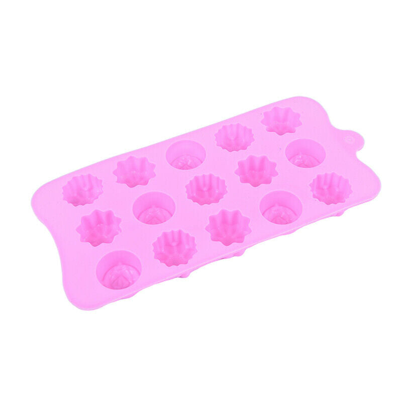 15 Cavity Silicone Flower Rose Chocolate Cake Soap Mold Baking Ice Tray M.l8