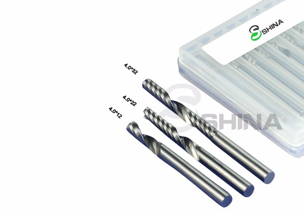 5x 4mm CNC Milling Cutter One Flute Tungsten Spiral CNC Router Bits 4*42mm
