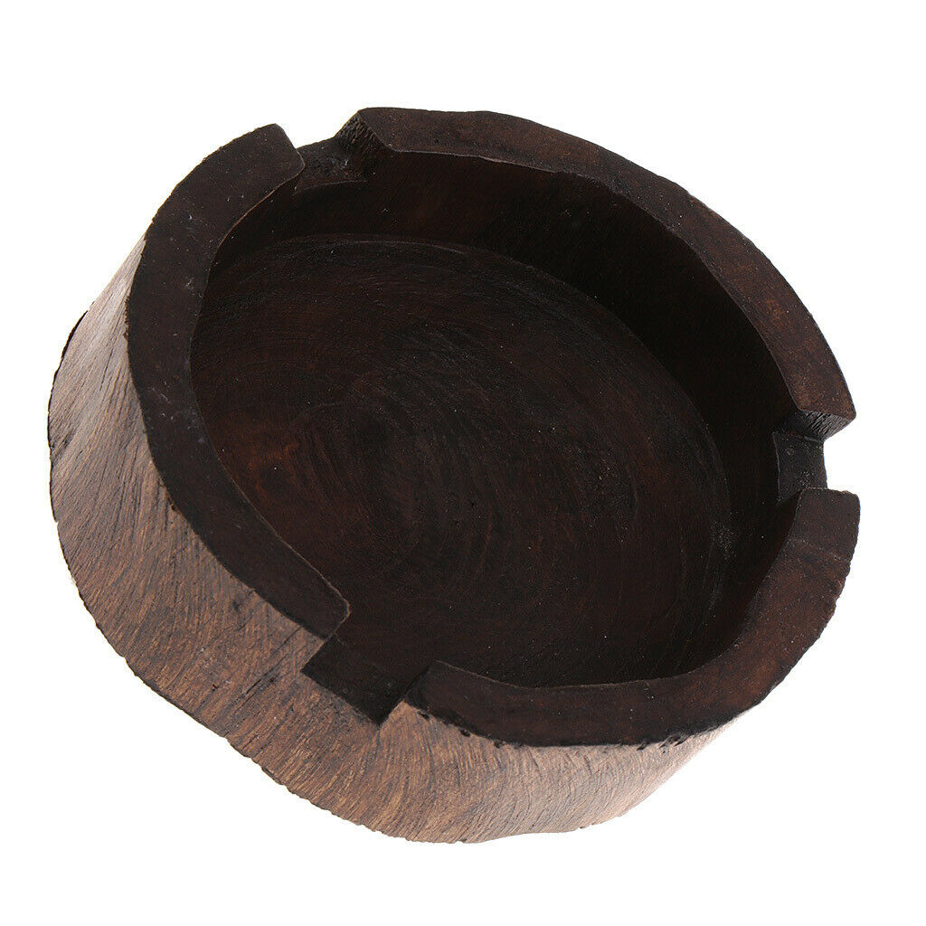 Almost Round Ashtray Wooden Ashtray Cendrier Table Decor 10x3cm
