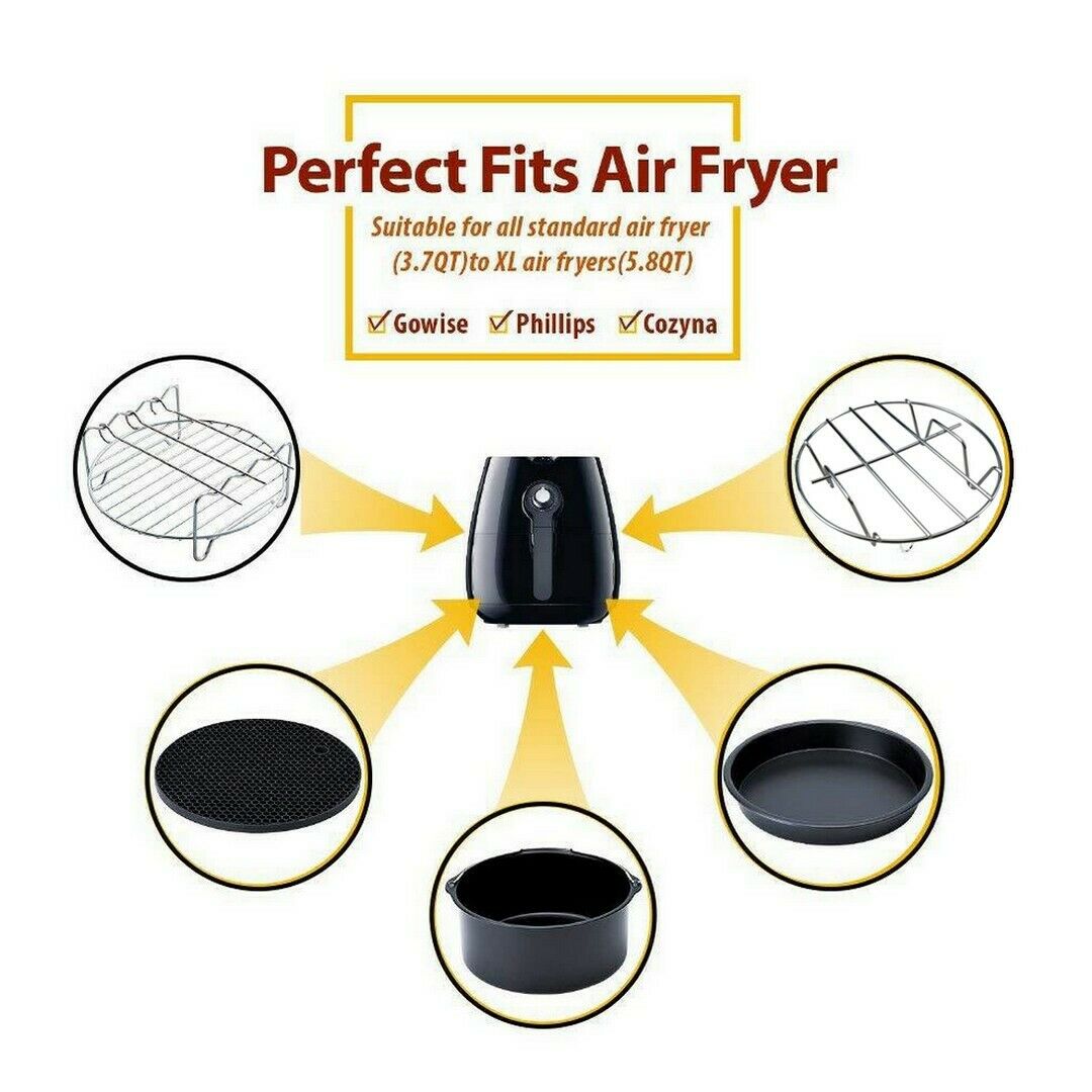 Air Fryer Accessories 7 Inch,7 pieces AirFryer Accessory Set for 3.7QT - 5.3QT