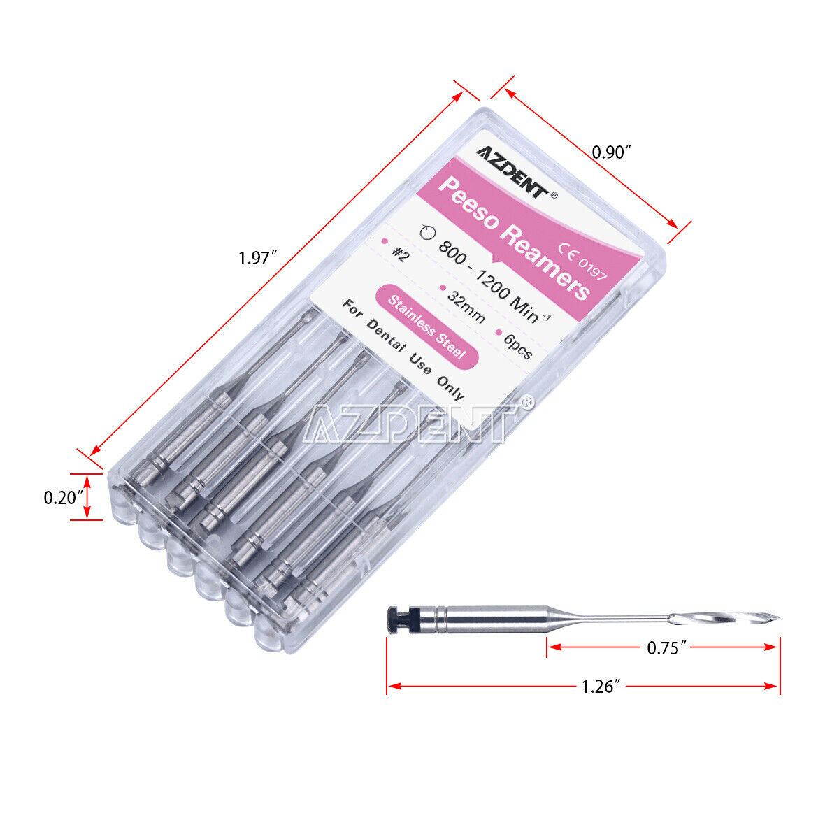 10 X Dental Peeso Reamer Root Canal Drill Bur 32mm #2 Stainless Steel for Endo