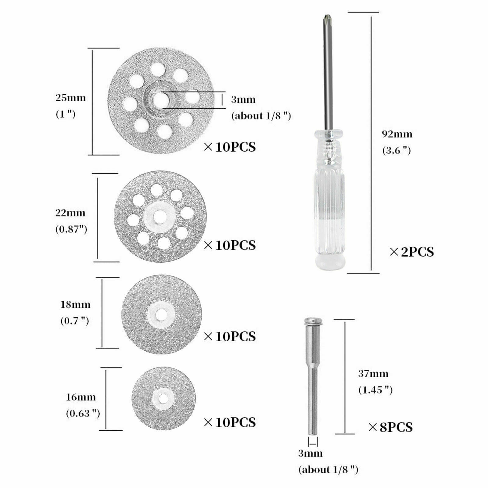 50Pc Cutting Wheel Set Mini Drill for Dremel Rotary Tool Accessories w/ Mandrel