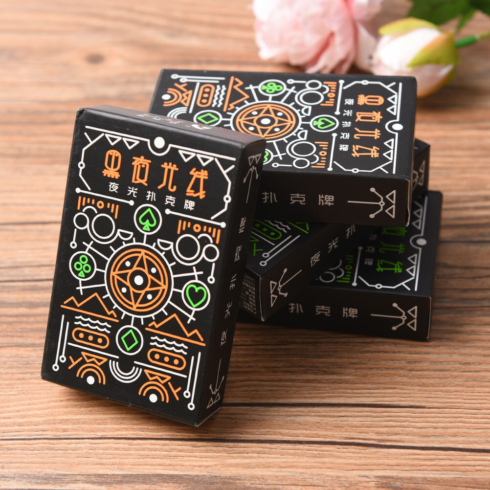 Black Fluorescen Poker Cards Night Luminous Playing Cards Board game  Nice US